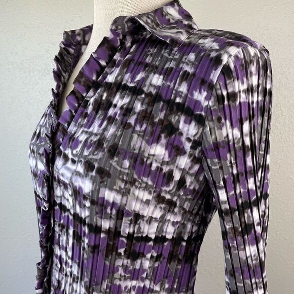 Fred David Purple Stretch Button Down Shirt Size M EUC - Picture 5 of 6